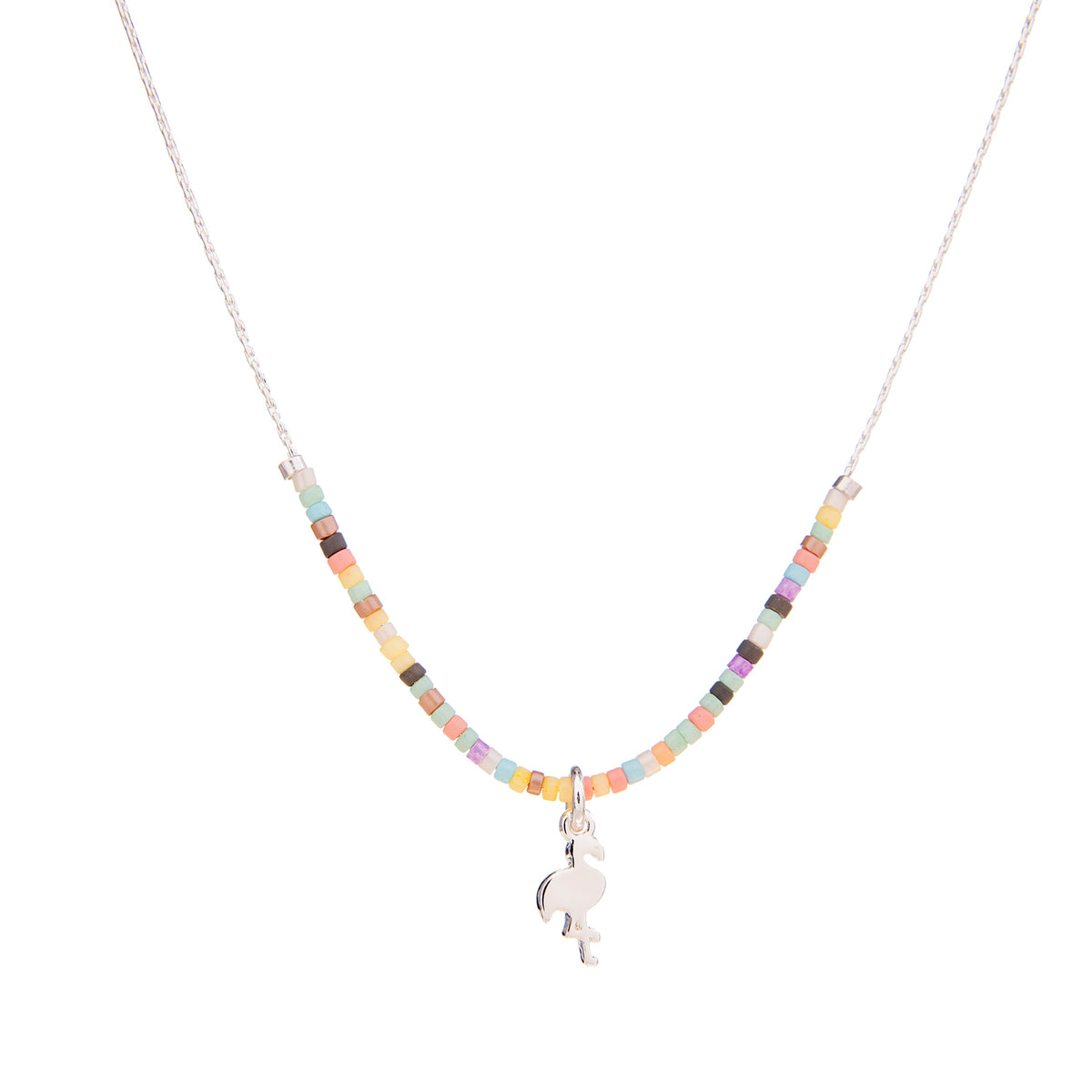 Tiny Pastel Seedbead Animal Charm Necklace