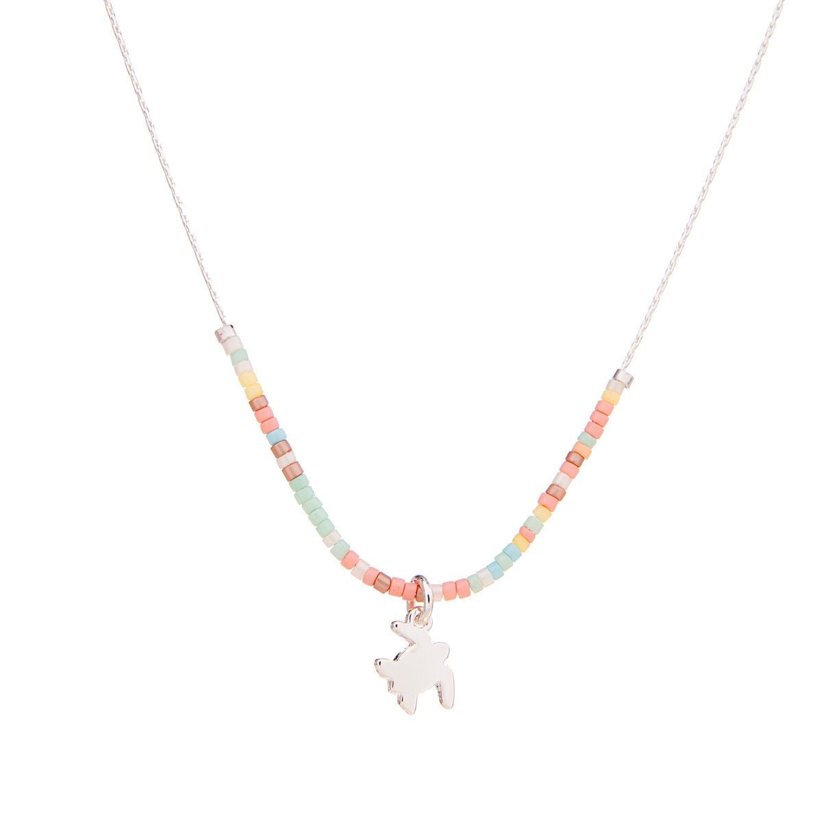 Tiny Pastel Seedbead Animal Charm Necklace