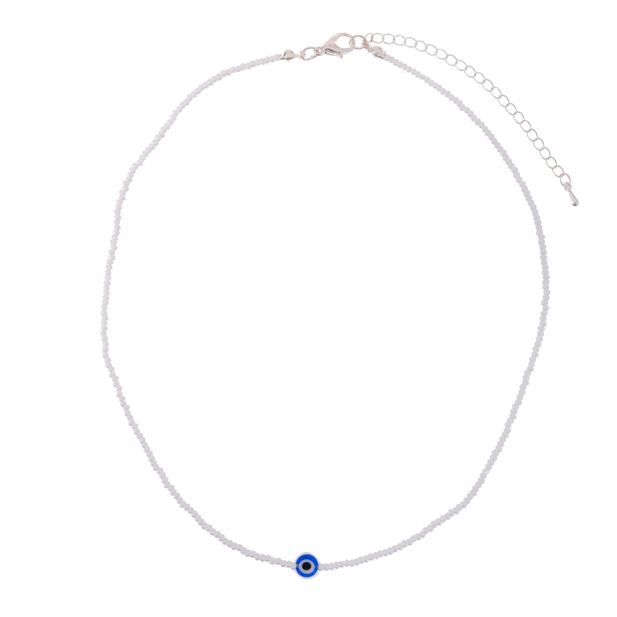 Tiny Seedbead Evil Eye Necklace