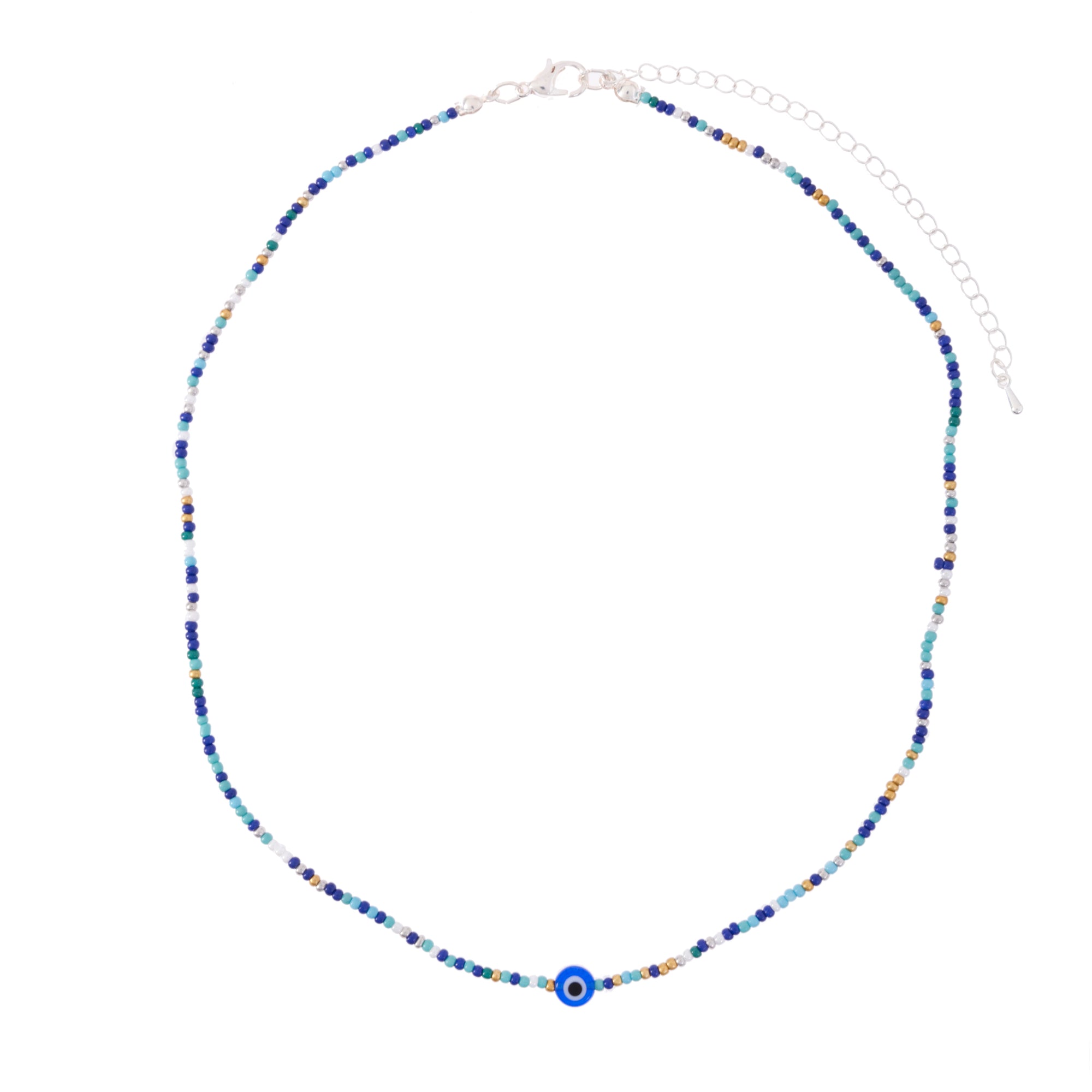 Tiny Seedbead Evil Eye Necklace