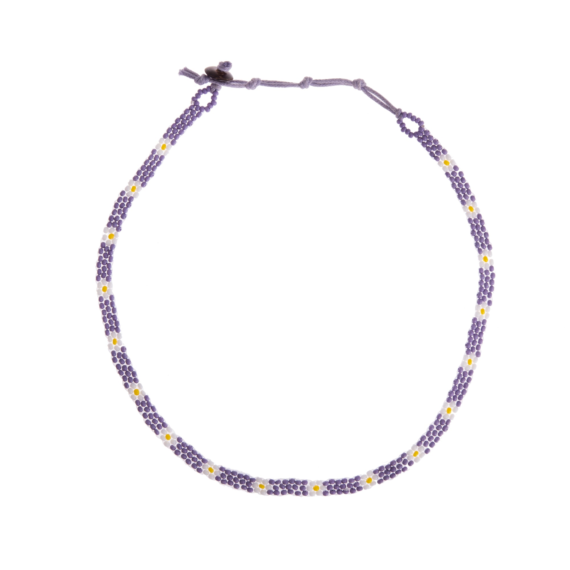 Colorful Handmade Seed Bead Daisy Necklace