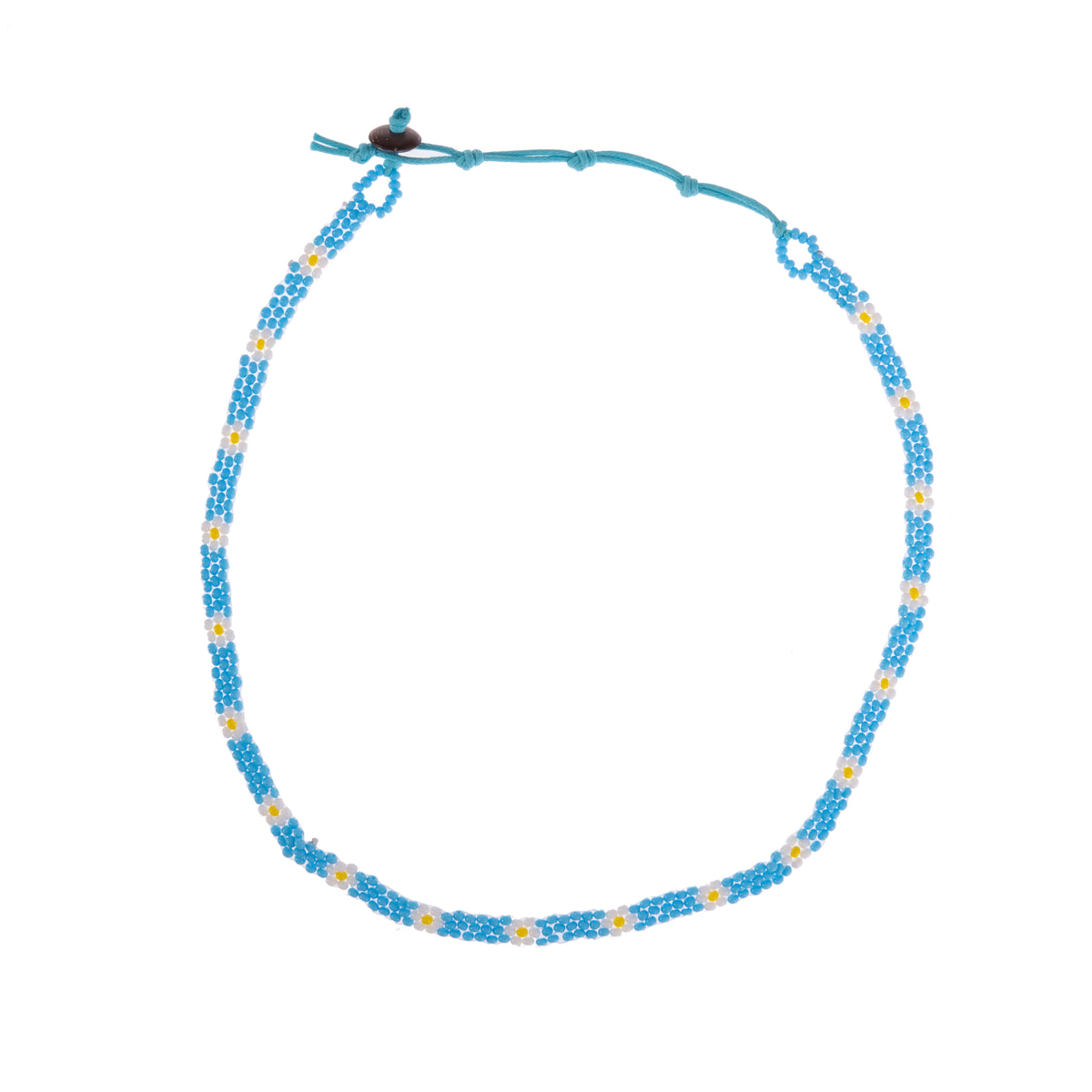 Colorful Handmade Seed Bead Daisy Necklace