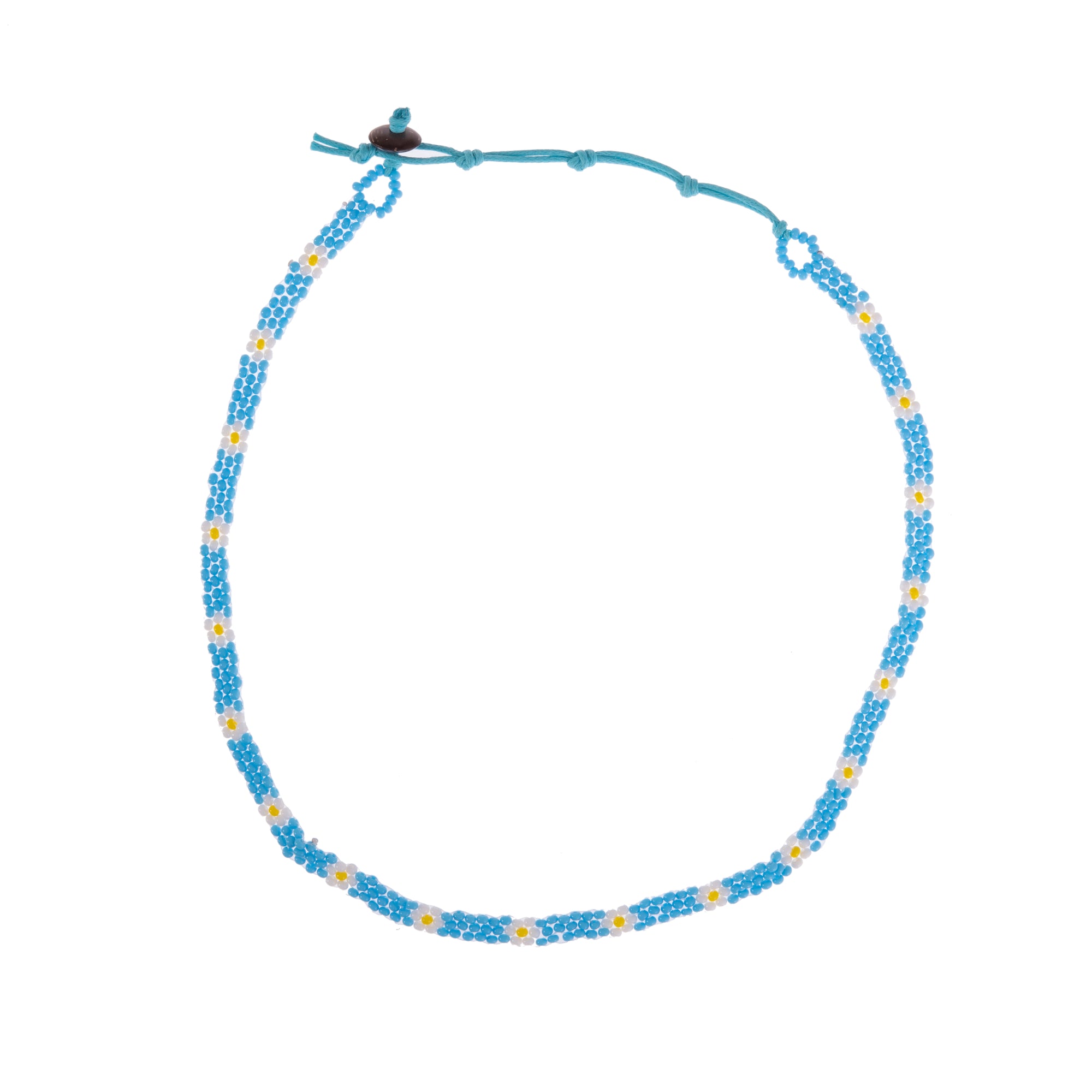 Colorful Handmade Seed Bead Daisy Necklace