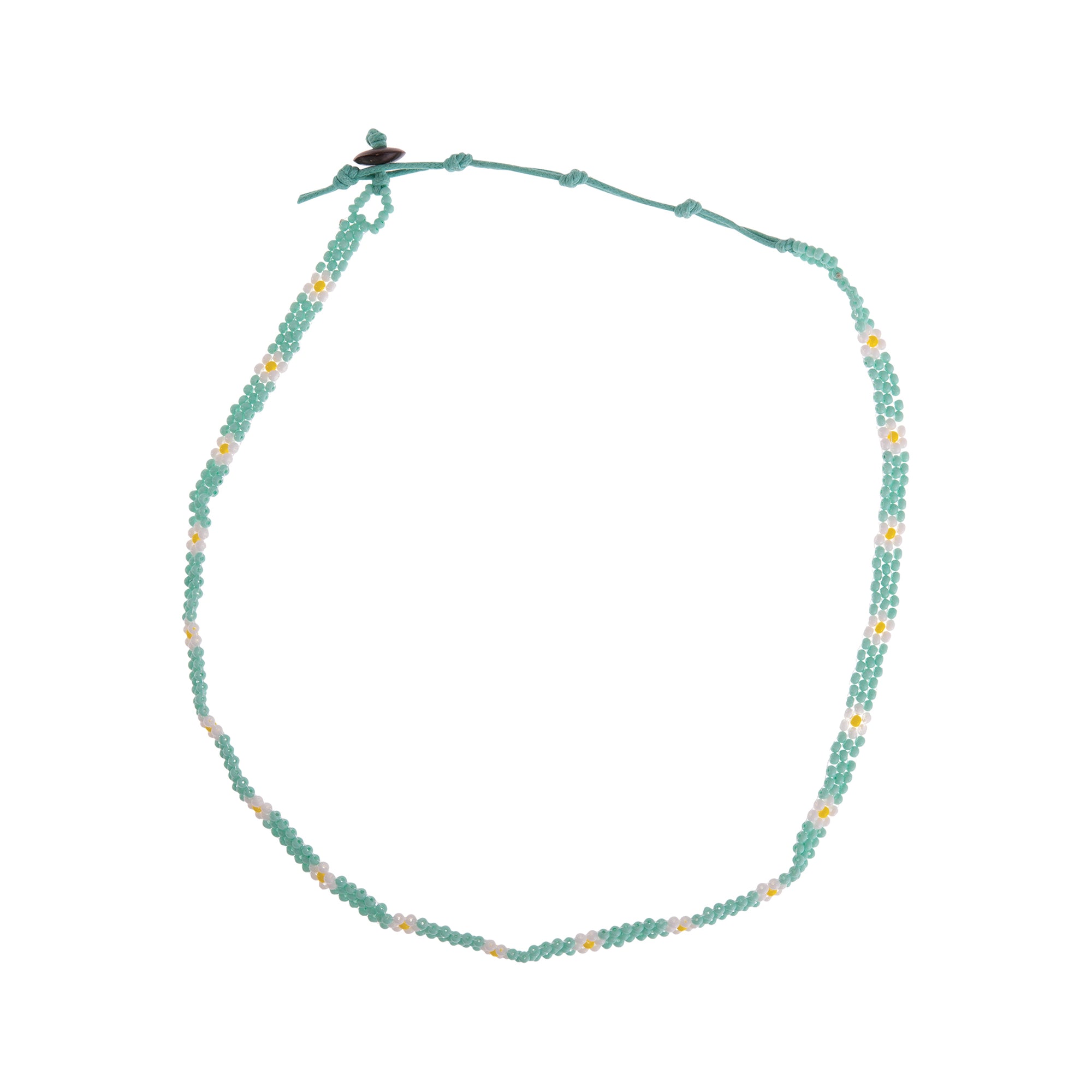 Colorful Handmade Seed Bead Daisy Necklace