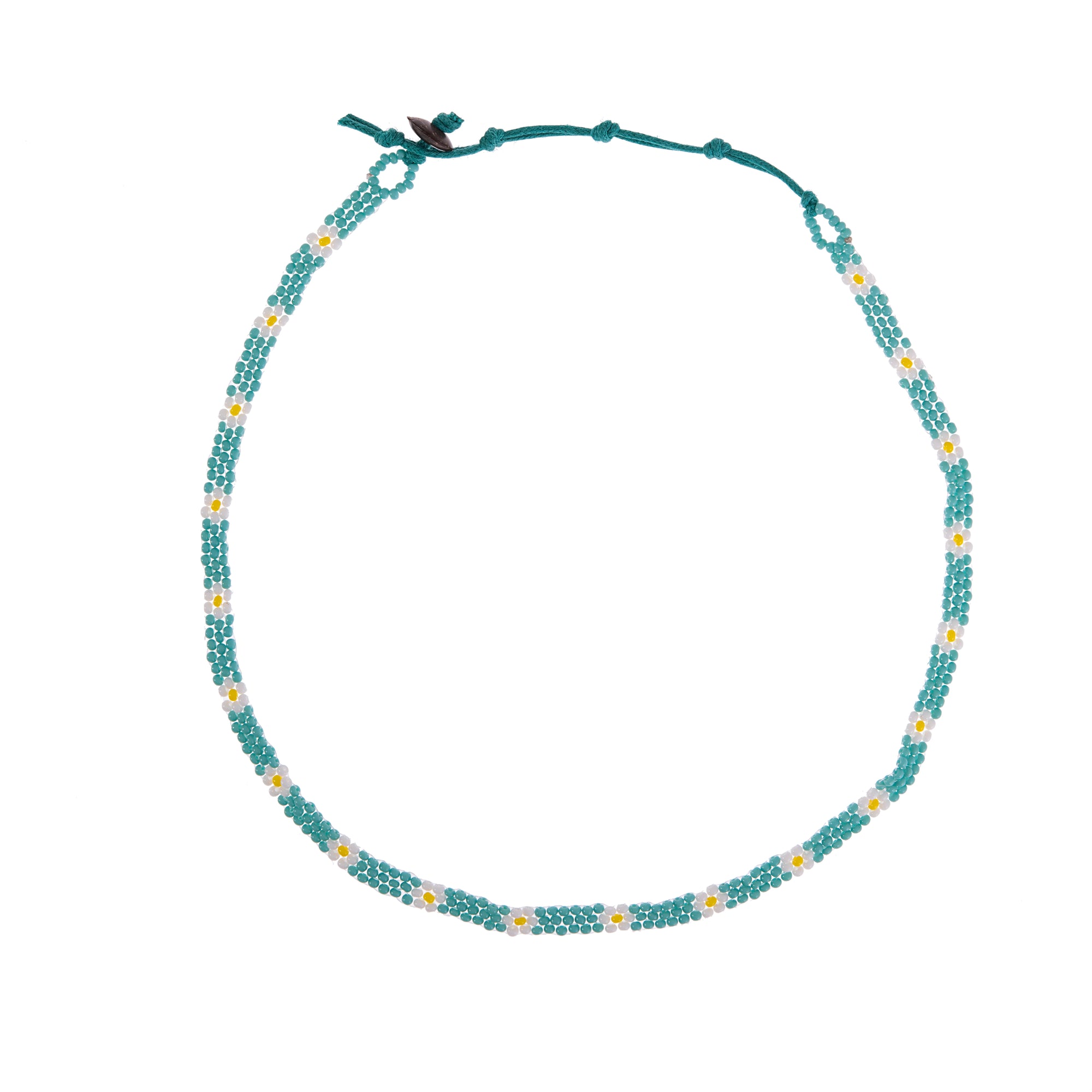 Colorful Handmade Seed Bead Daisy Necklace