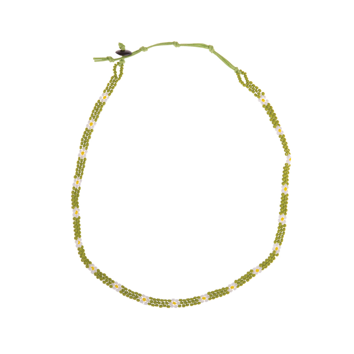 Colorful Handmade Seed Bead Daisy Necklace