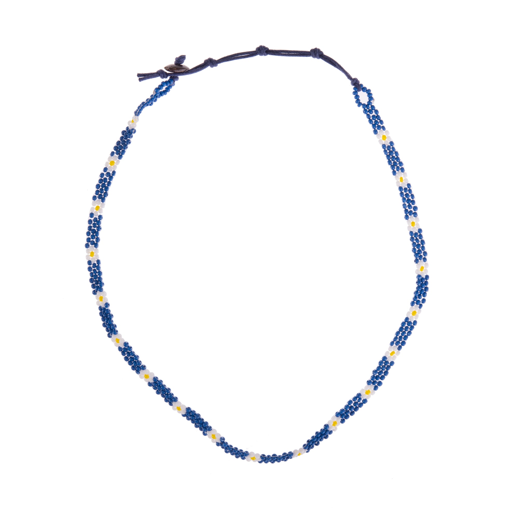 Colorful Handmade Seed Bead Daisy Necklace