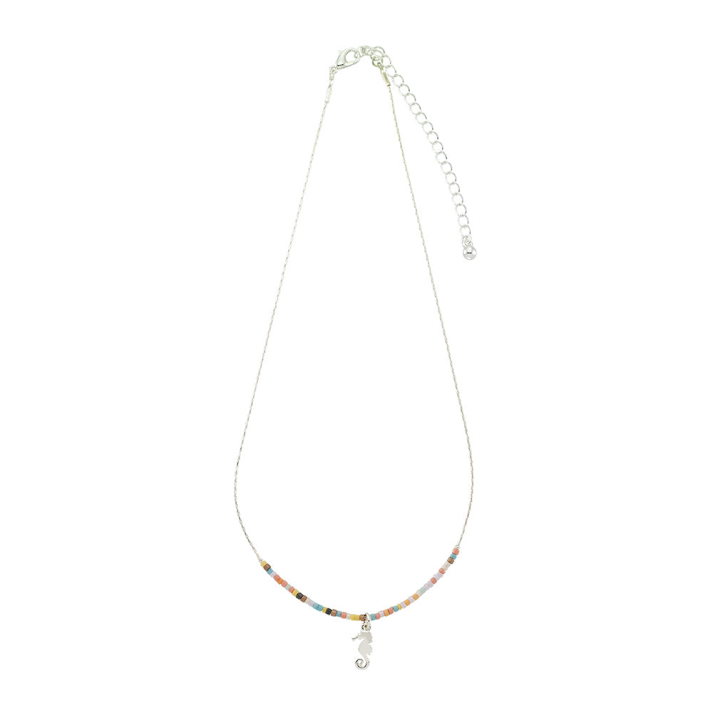 Tiny Pastel Seedbead Animal Charm Necklace