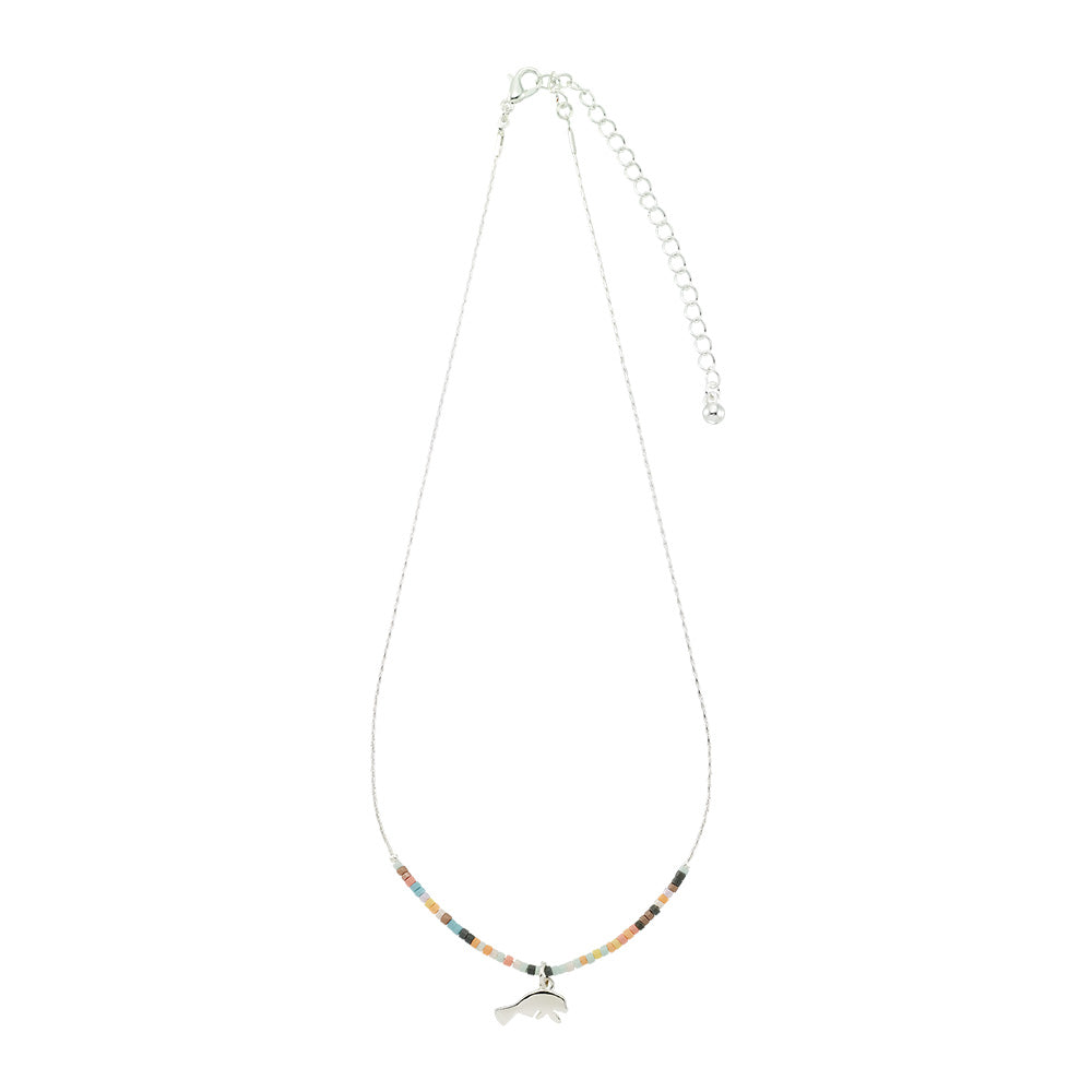 Tiny Pastel Seedbead Animal Charm Necklace