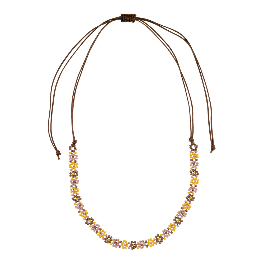 Boho Daisy Seedbead Necklace