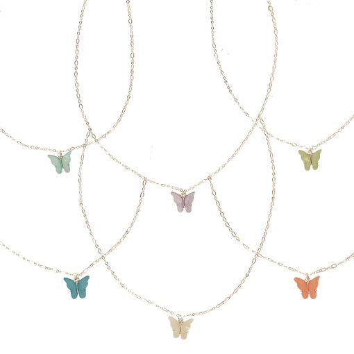 Colorful Acrylic Butterfly Necklace