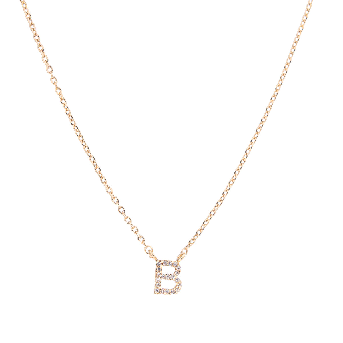 Gold Crystal Initial Pave Necklace