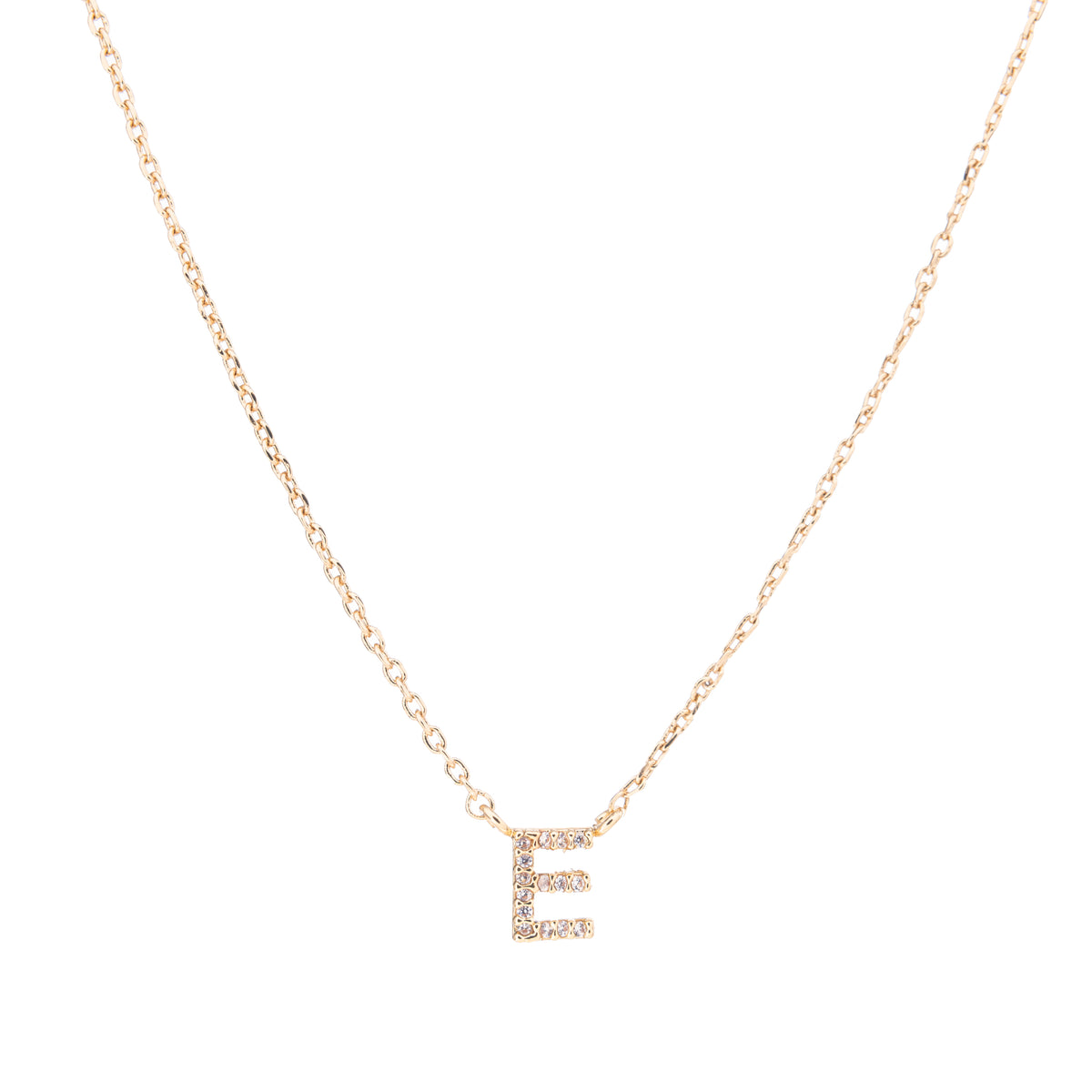 Gold Crystal Initial Pave Necklace