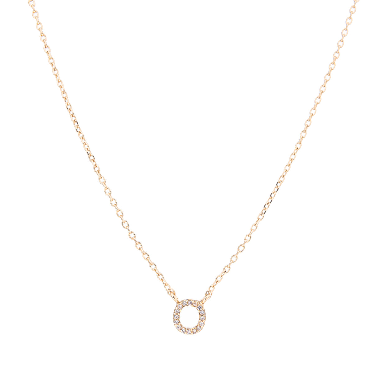 Gold Crystal Initial Pave Necklace