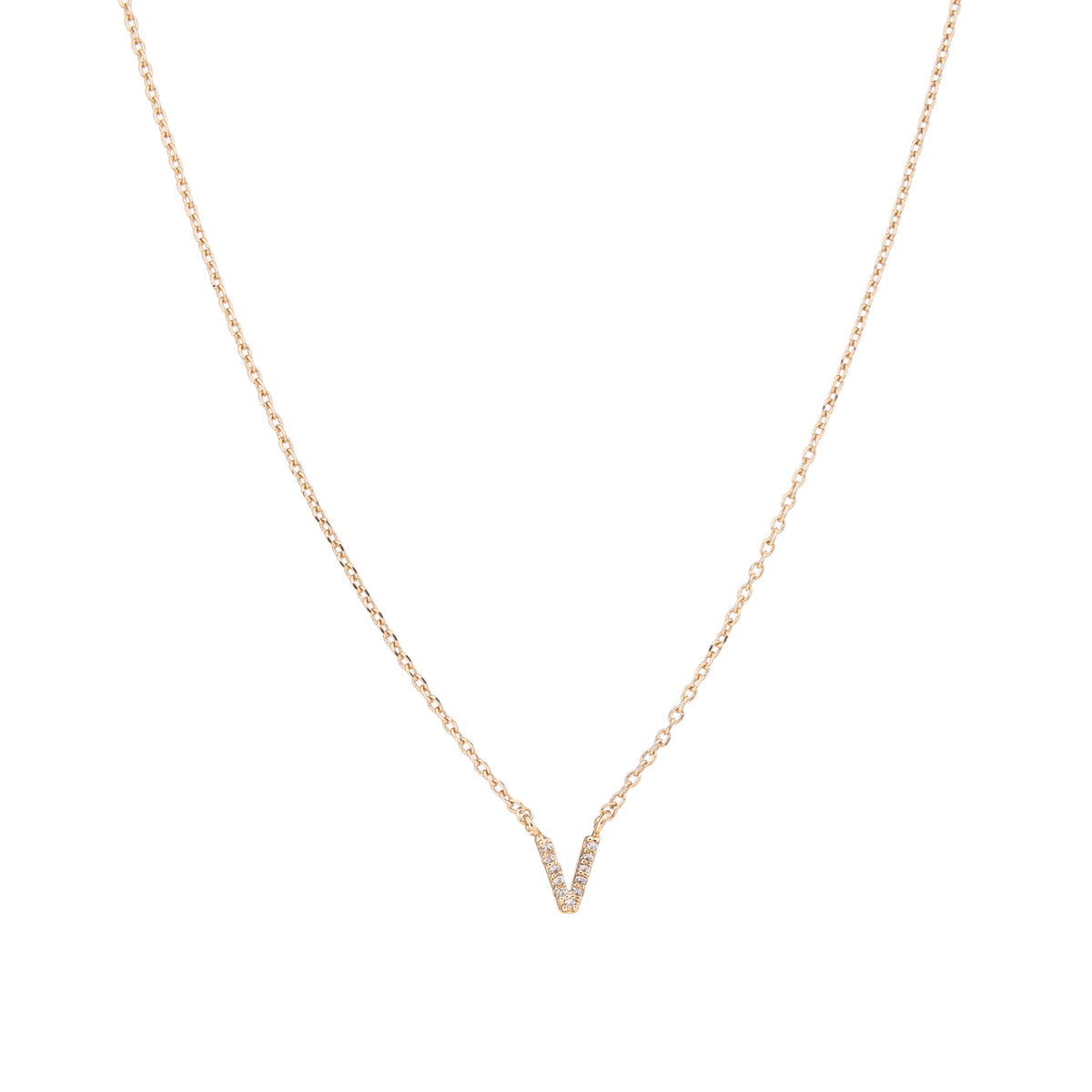 Gold Crystal Initial Pave Necklace