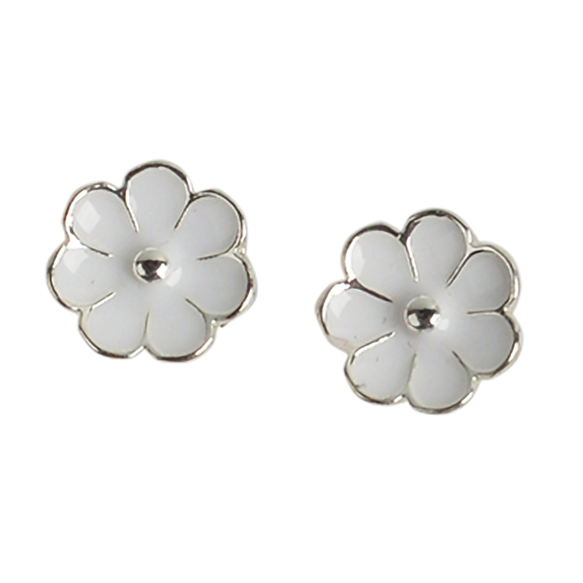 Enamel Daisy Stud Earrings - Viva life Jewellery