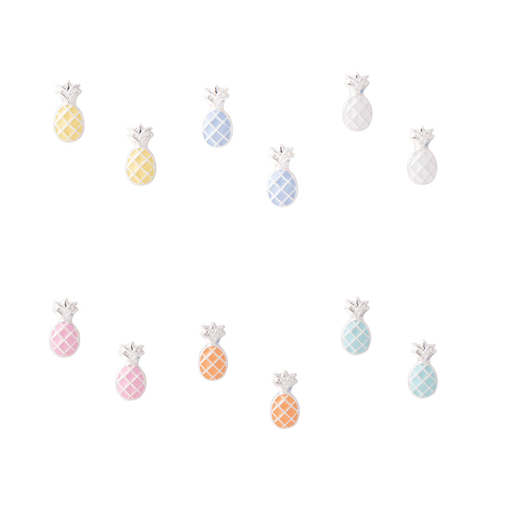 Colorful Enamel Pineapple Earring Studs