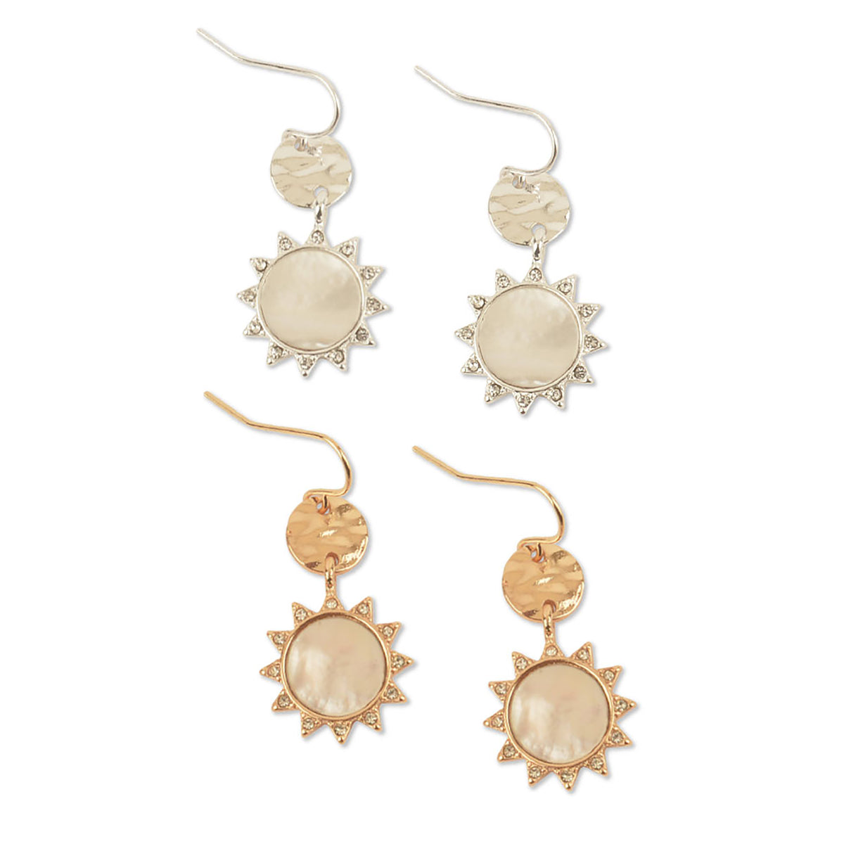 MOP Crystal Sun Drop Earrings - Viva life Jewellery