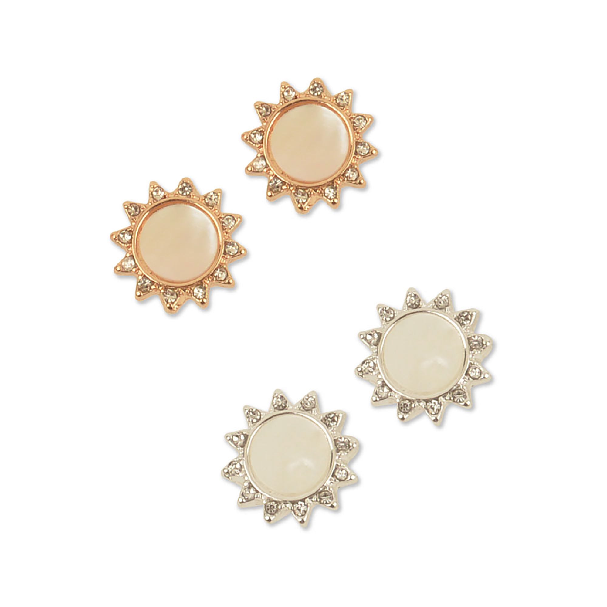 MOP Crystal Sun Stud Earrings - Viva life Jewellery