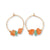 Natural Stone Chip Hoop Earrings - Viva life Jewellery
