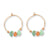 Natural Stone Chip Hoop Earrings - Viva life Jewellery