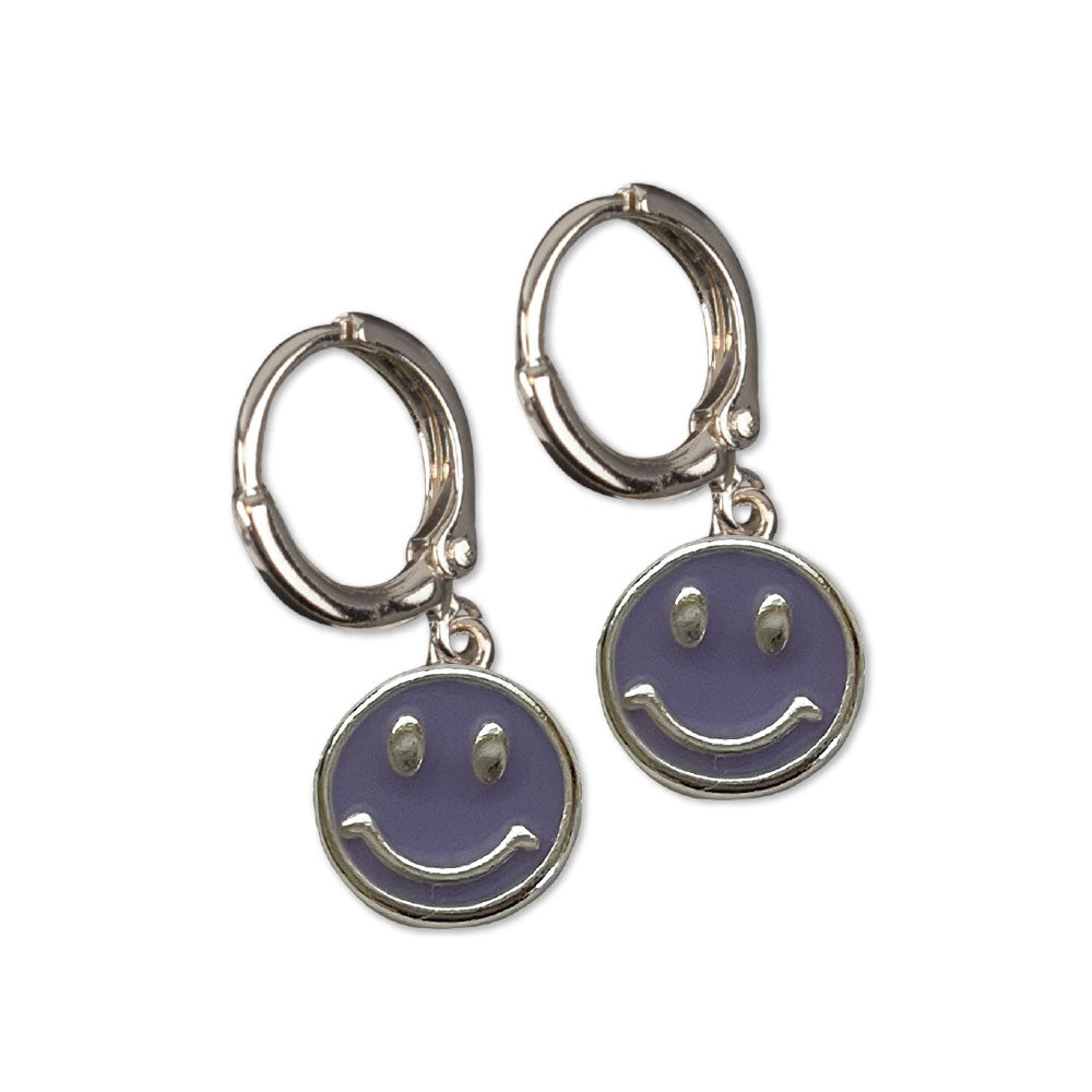 Enamel Smile Huggie Earrings - Viva life Jewellery