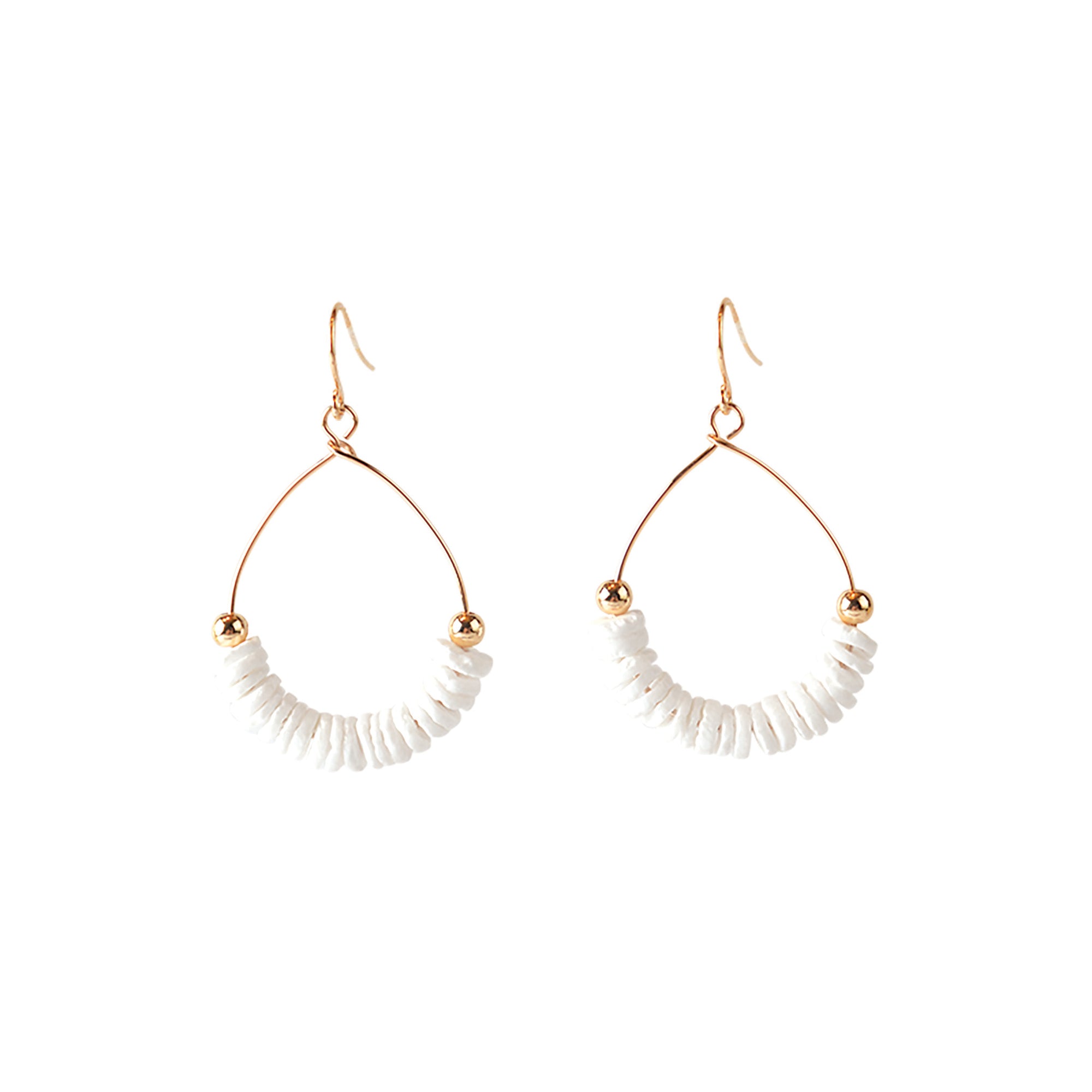 White Clam Shell Earrings - Viva life Jewellery