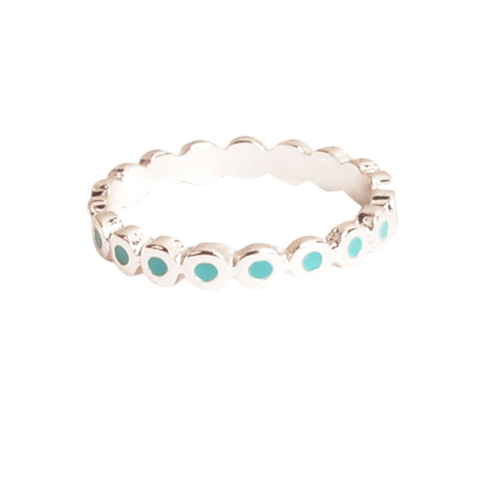 Silver Enamel Stackable Ring - Viva life Jewellery