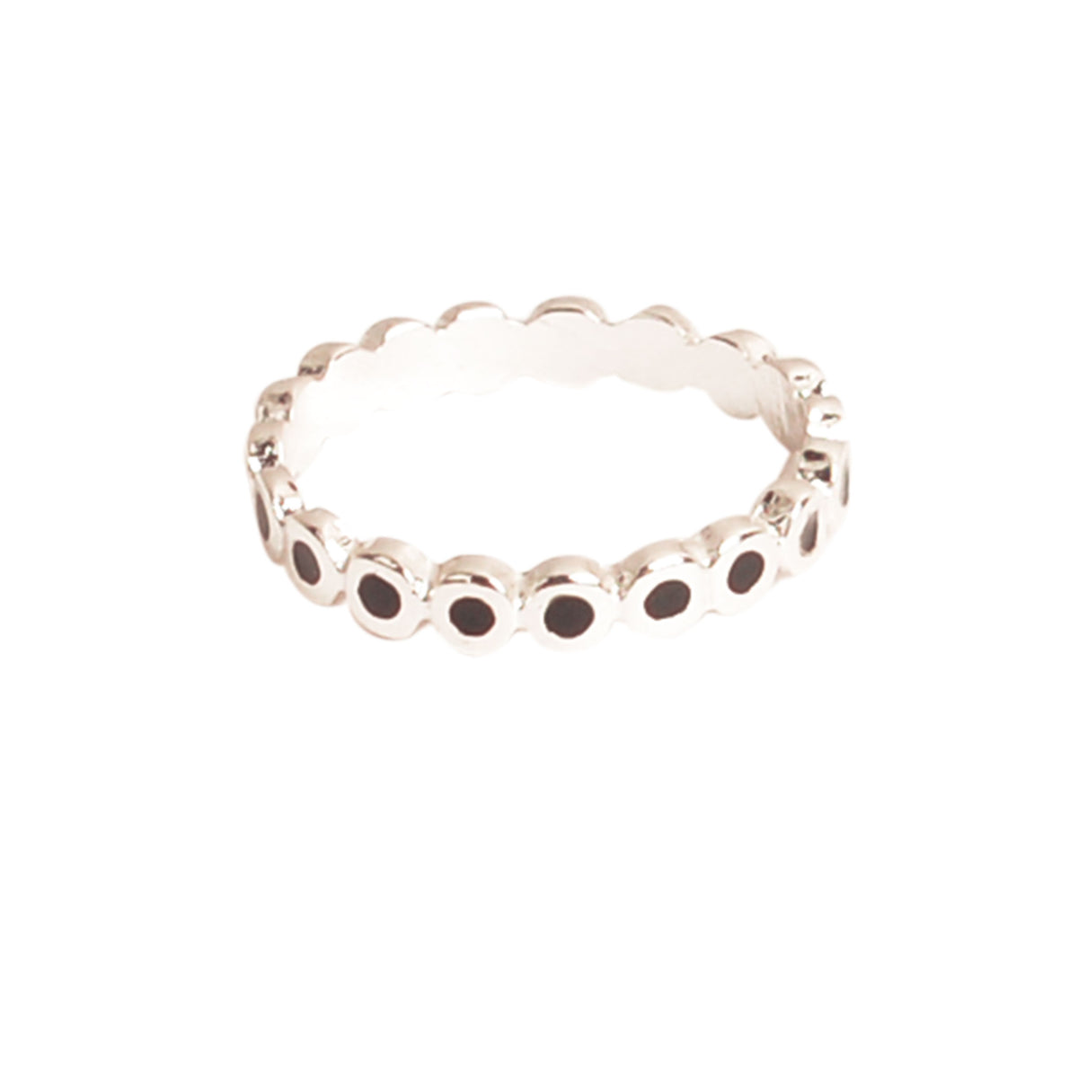 Silver Enamel Stackable Ring - Viva life Jewellery