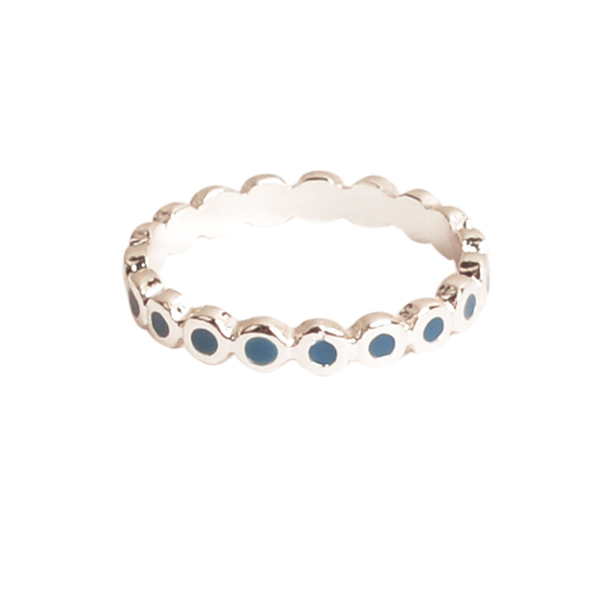 Silver Enamel Stackable Ring - Viva life Jewellery