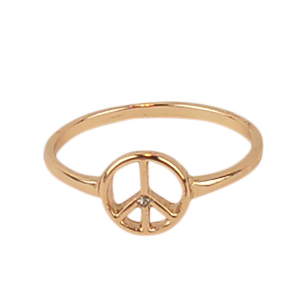 Crystal Peace Sign Ring - Viva life Jewellery