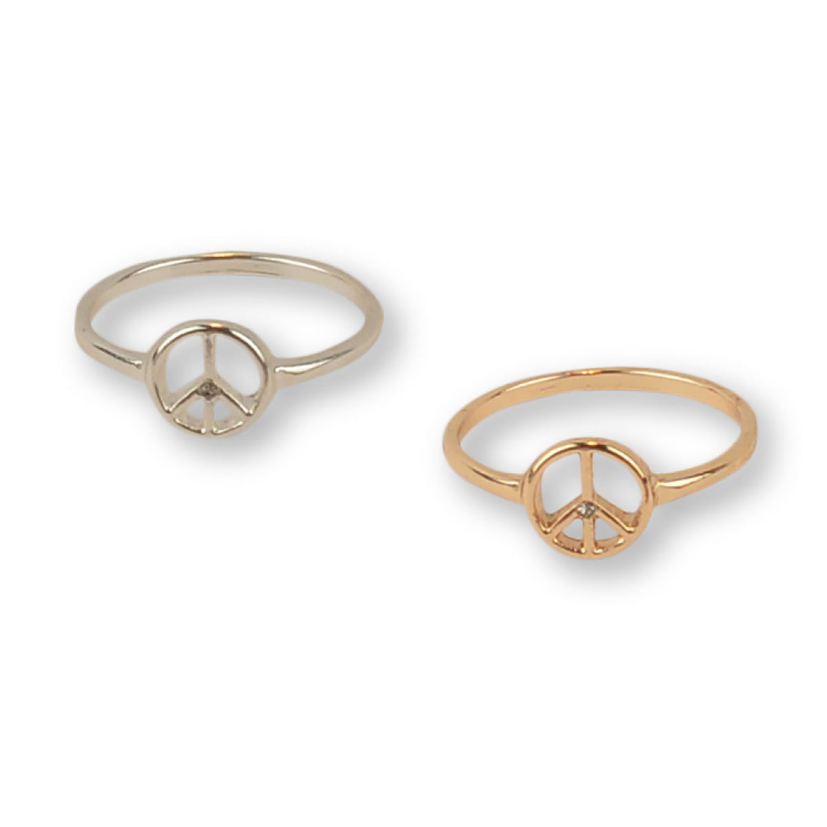 Crystal Peace Sign Ring - Viva life Jewellery