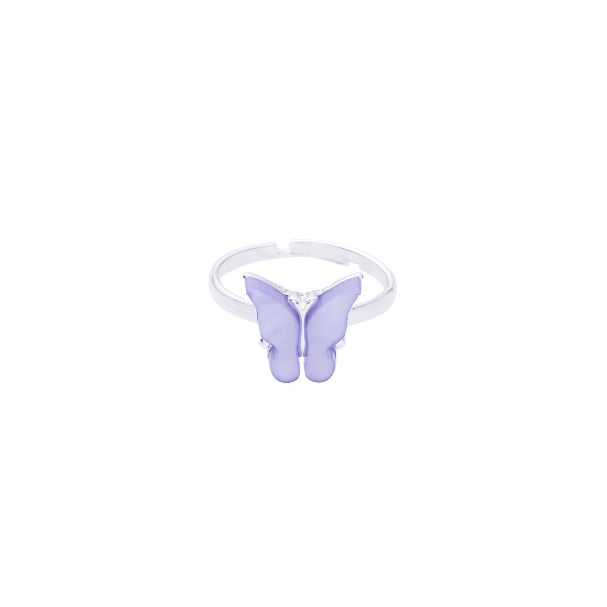 Colorful Acrylic Butterfly Adjustable Ring