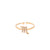 Gold Zodiac Symbol Pave Adjustable Crystal Ring