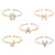 Gold Crystal Initial Pave Adjustable Ring