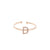 Gold Crystal Initial Pave Adjustable Ring