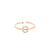 Gold Crystal Initial Pave Adjustable Ring