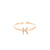 Gold Crystal Initial Pave Adjustable Ring