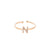 Gold Crystal Initial Pave Adjustable Ring