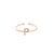 Gold Crystal Initial Pave Adjustable Ring