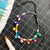 Adjustable Fresh Water Pearl & Colorful Evil Eye Bracelet