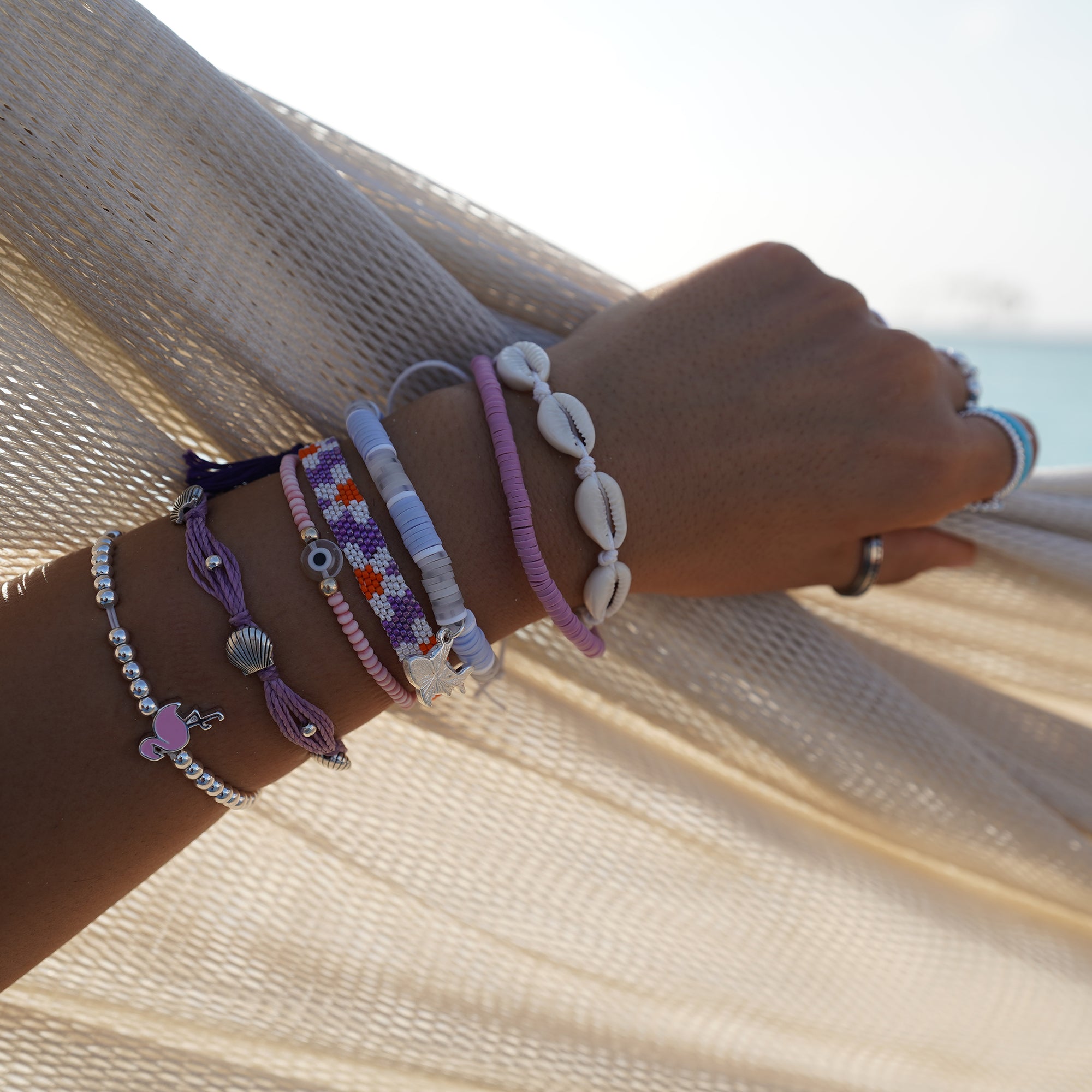 Pastel Color Evil Eye Seed Bead Bracelet