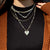 Five Strand Gold Heart - Fimo - Link - Pearl & Seed Bead Necklace