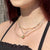 Two Strand Gold Textured Link Necklace