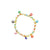 Fresh Water Pearl & Colorful Evil Eye Gold Bracelet