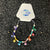 Adjustable Fresh Water Pearl & Colorful Evil Eye Bracelet