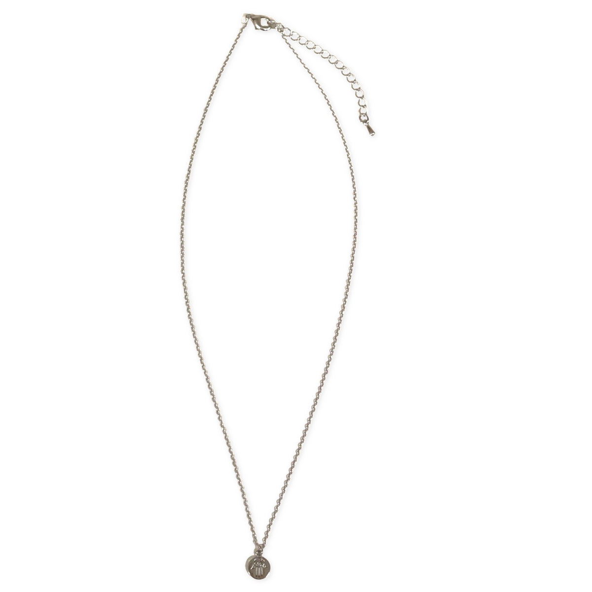 Tiny Circle Charm Hamsa &amp; Evil Eye Silver Necklace