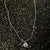 Tiny Circle Charm Hamsa & Evil Eye Silver Necklace