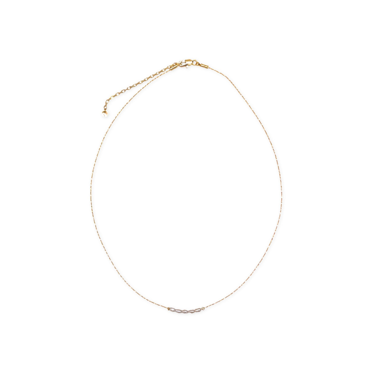 Gold Delicate Five Fresh Water Pearl Necklace