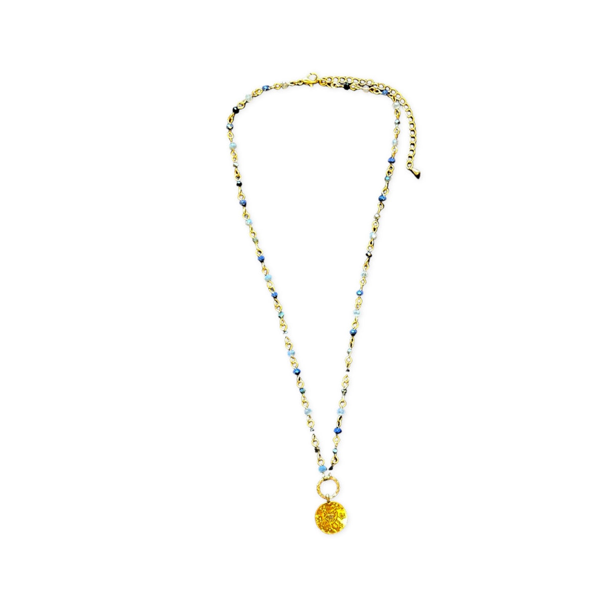 Heart Evil Eye Icon Seed Bead Necklace